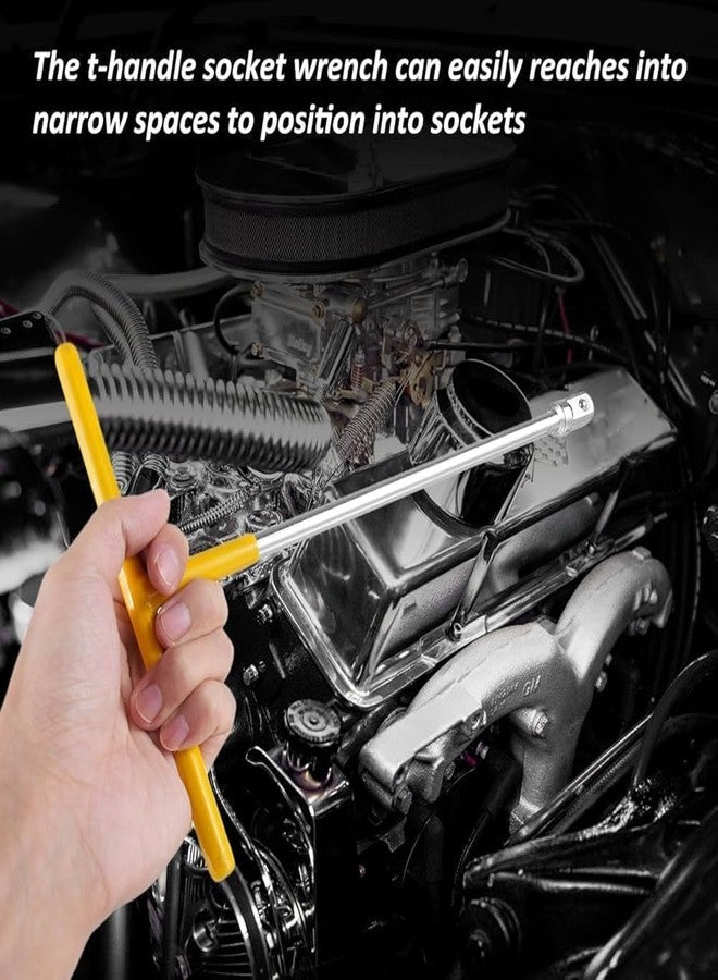 KASHTHA ENTERPRISE مجموعة أدوات مفتاح ربط على شكل حرف T للسيارات من كاشثا إنتربرايز مكونة من 13 قطعة مع مقبس 8-19 مم 1/2 (مفتاح ربط بمقبض على شكل حرف T 13 في 1) - Image 2